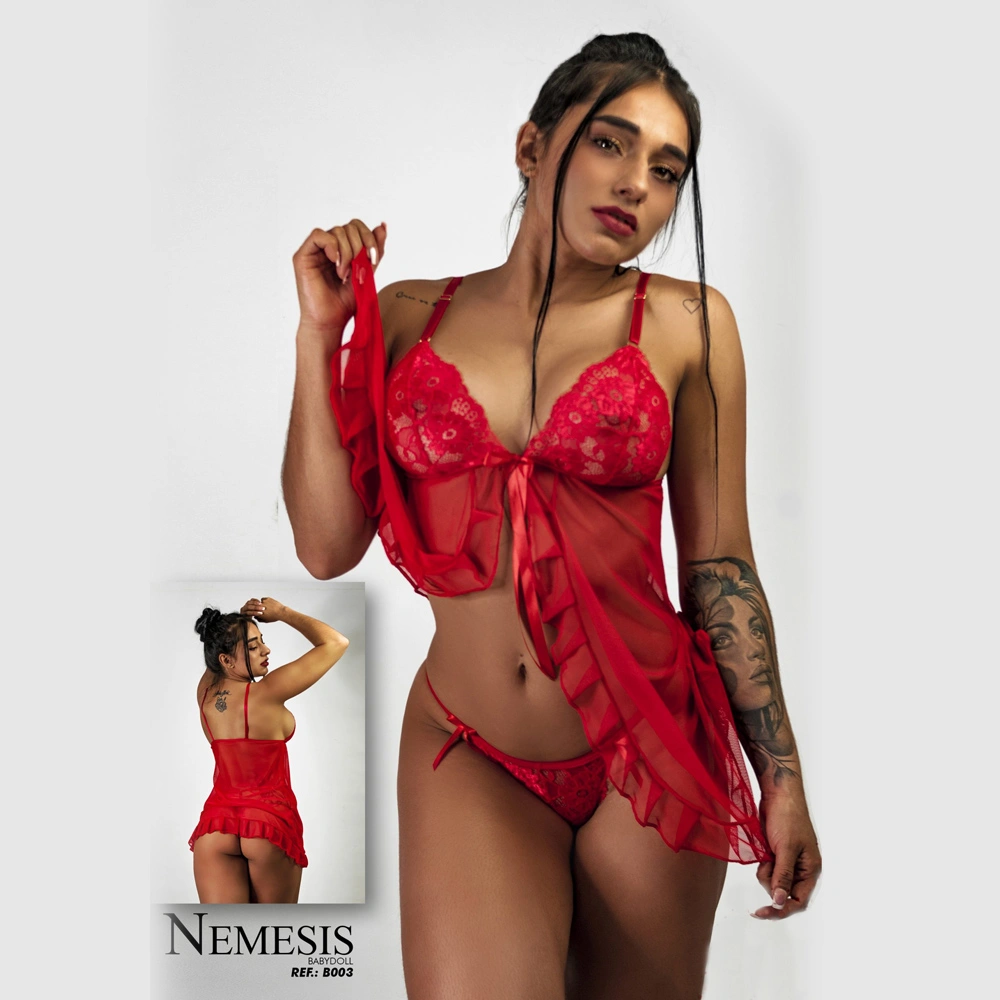 BABYDOLL + PANTY NEMESIS ROJO