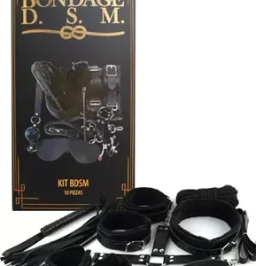 KIT FETISH 10 PIEZAS TIPO CUERO