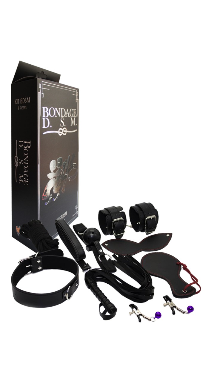 KIT FETISH 8 PIEZAS TIPO CUERO