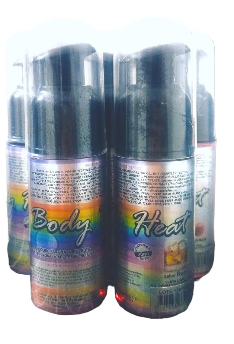 LUB BODY HEAT 30ML SABORES SURTIDOS